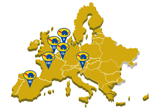 Estaciones de servicio de Redtortuga en Europa