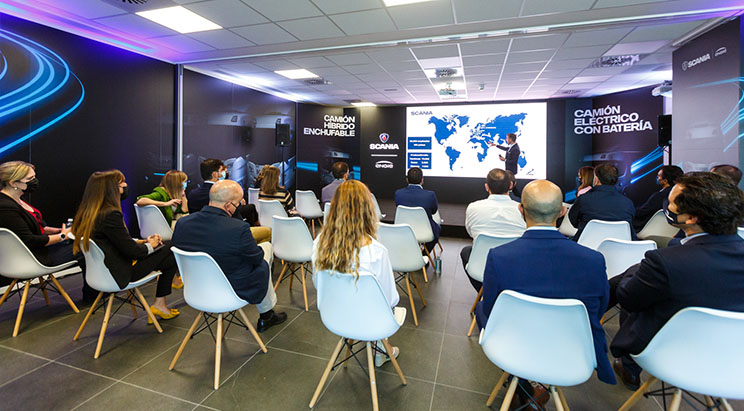 Scania apuesta por la electrificación Momento del evento de Scania
