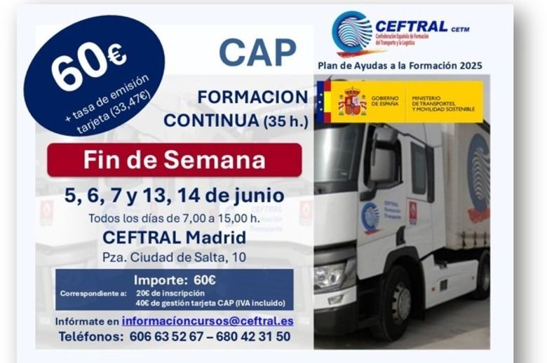 CEFTRAL Madrid organiza un curso CAP de Formación Continua para conductores profesionales