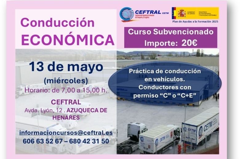 CEFTRAL organiza un curso subvencionado de conducción económica en Azuqueca de Henares