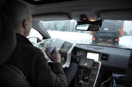 Conductor profesional en atasco